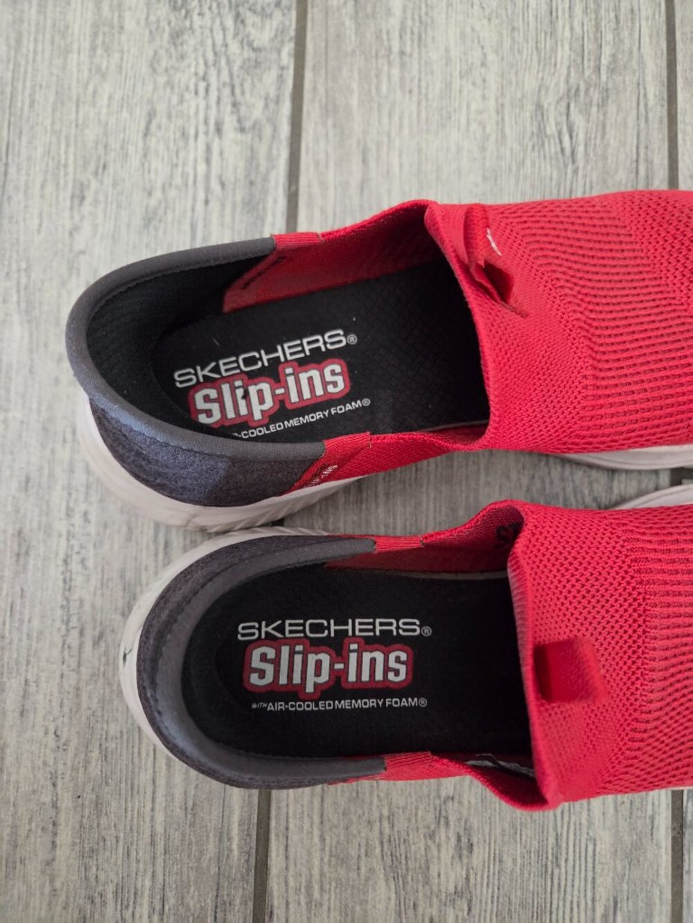 Skechers Women's Slip-ins Air-Cooled Memory Foam Sneakers Red Black Size 6.5 - Picture 7 of 12